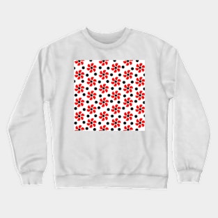 spring red white black grey floral pattern Crewneck Sweatshirt